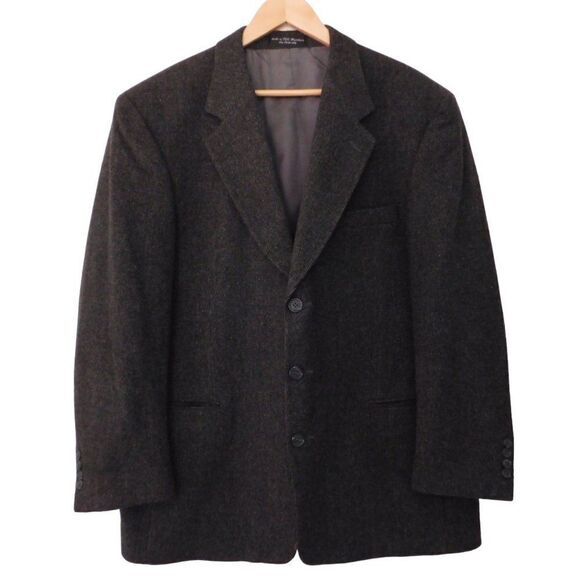 Camel Hair Sport Coat Mens 44R Gianfranco Ruffini Italy Gray Tweed - Picture 1 of 9